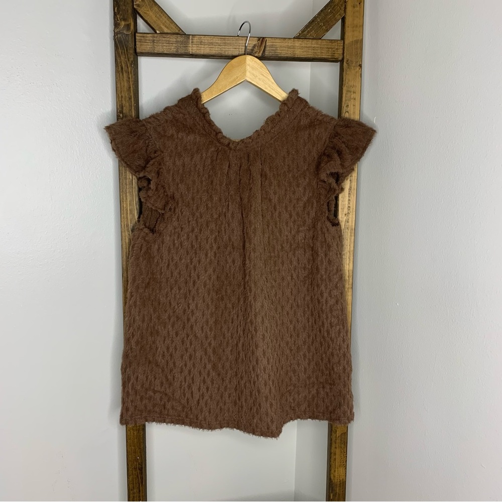 VOY Brown Textured Women's Top Size S